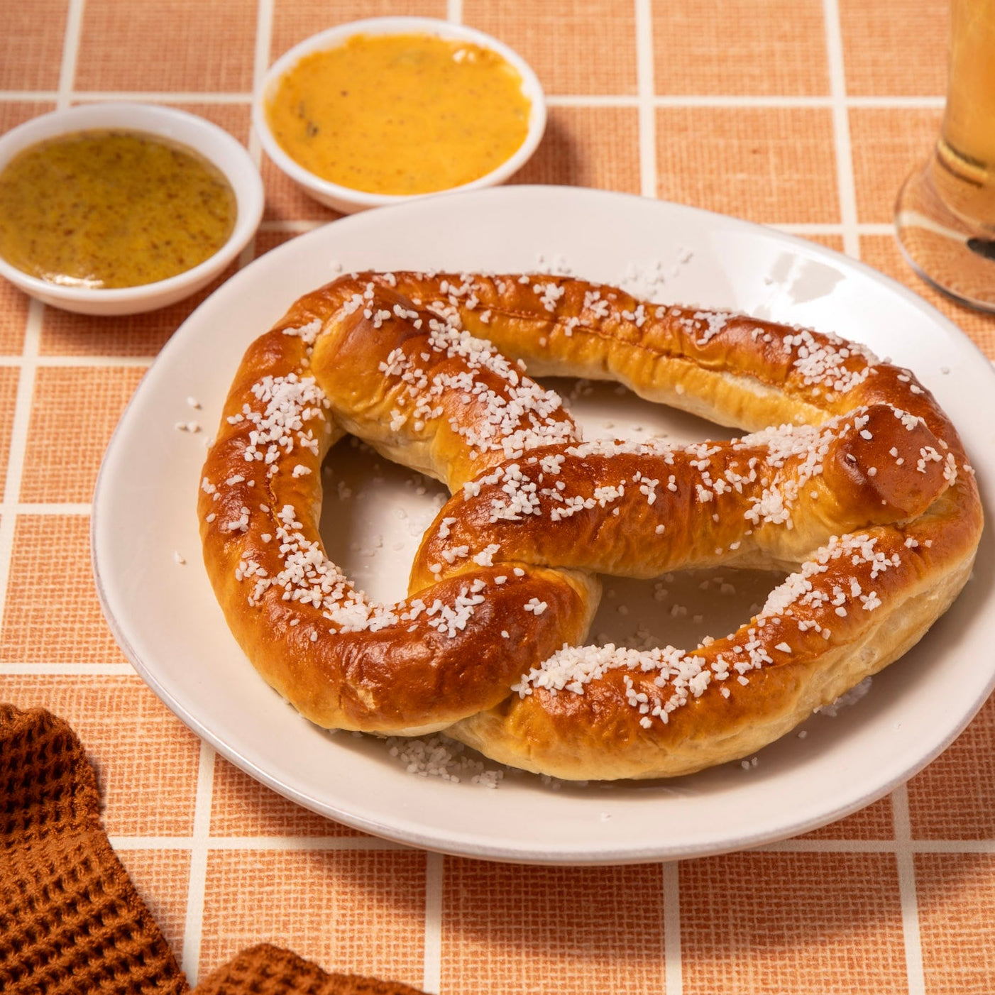 Bavarian Pretzel with Two Dipping Sauces