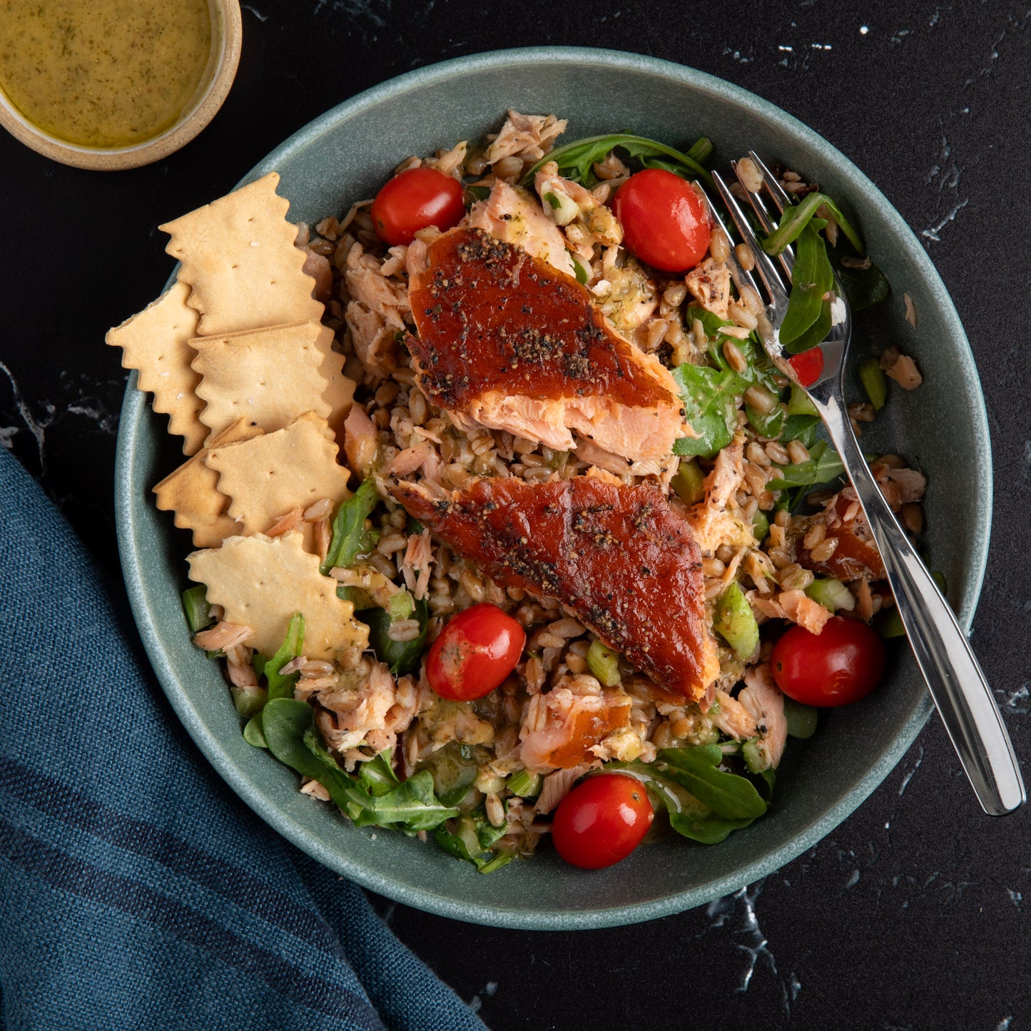 Farro Salad with Smoked Salmon